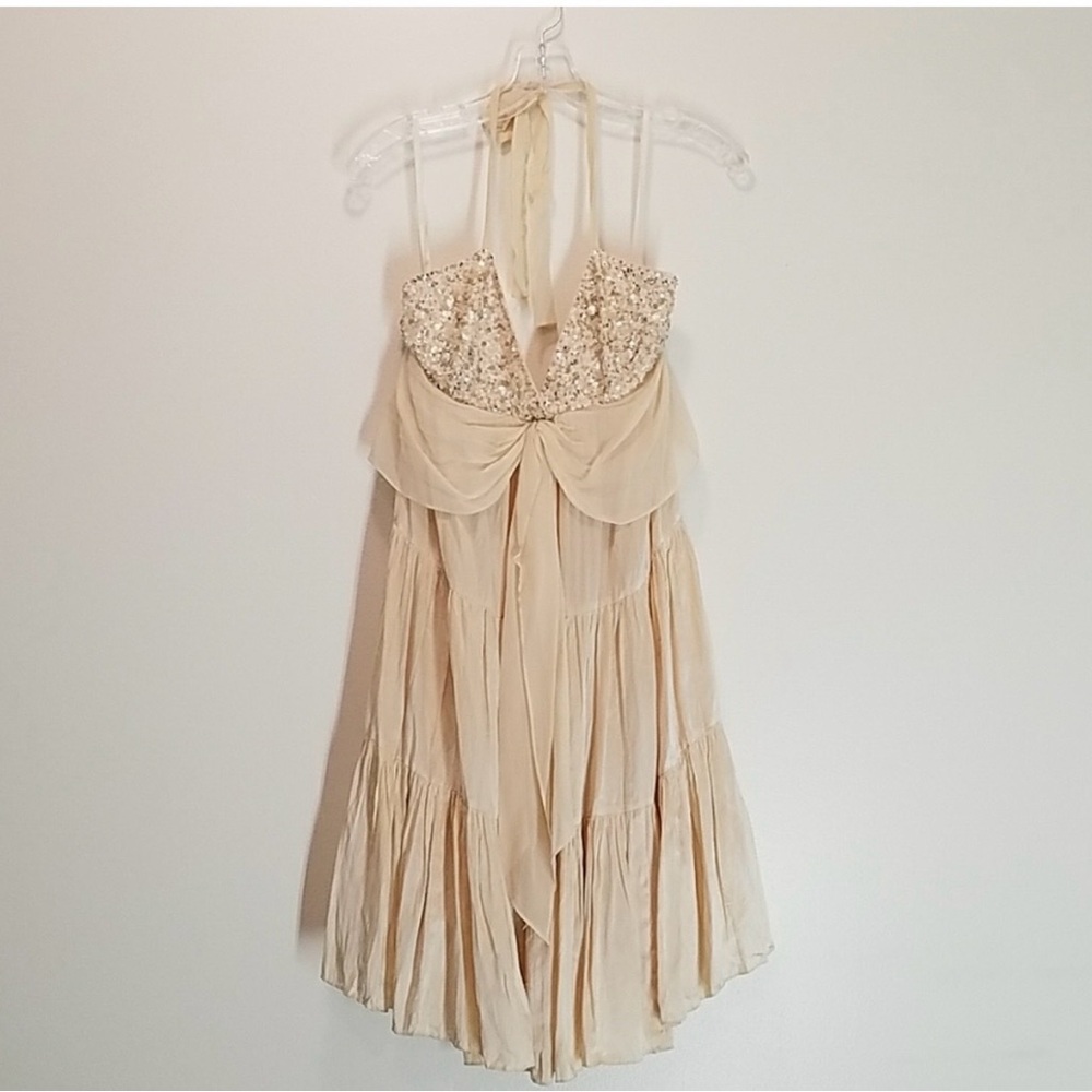 BCBG MaxAzria Ivory Halter dress as 10